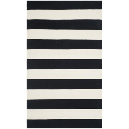 Safavieh Montauk Hand Woven Small Rectangle Rug- Black - White- 4 X 6 Ft. MTK712D-4